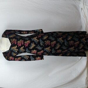 STUNNING VINTAGE HAND MADE IN ITALY HAND PAINTED WOOL SILK GEISHA DRESS XS